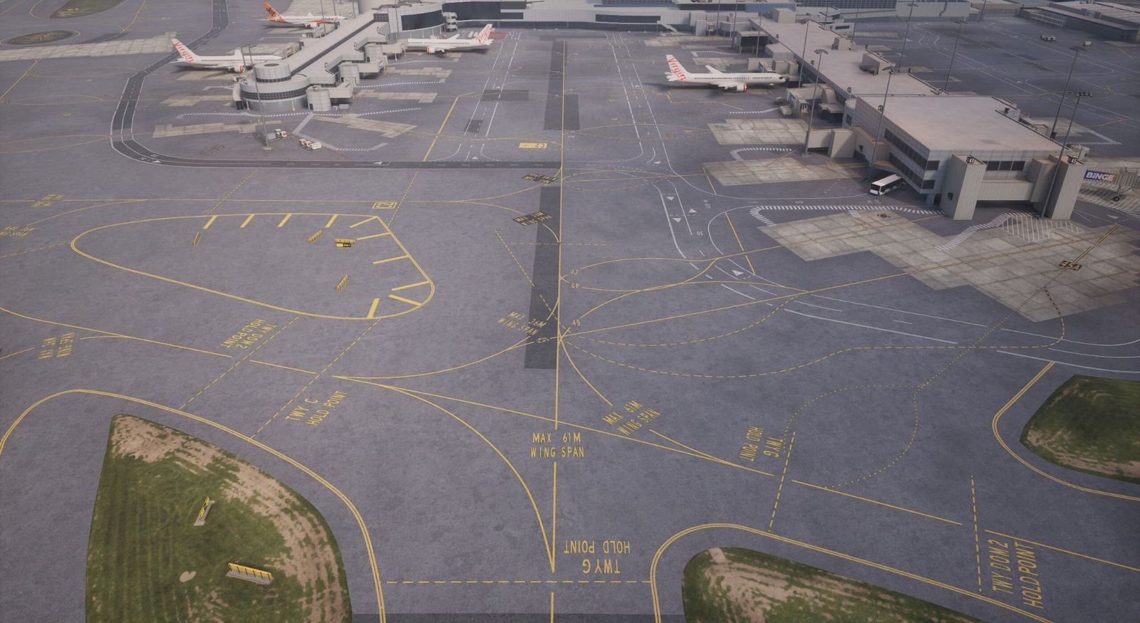 Digital twin of an airport's airside in the simulator
